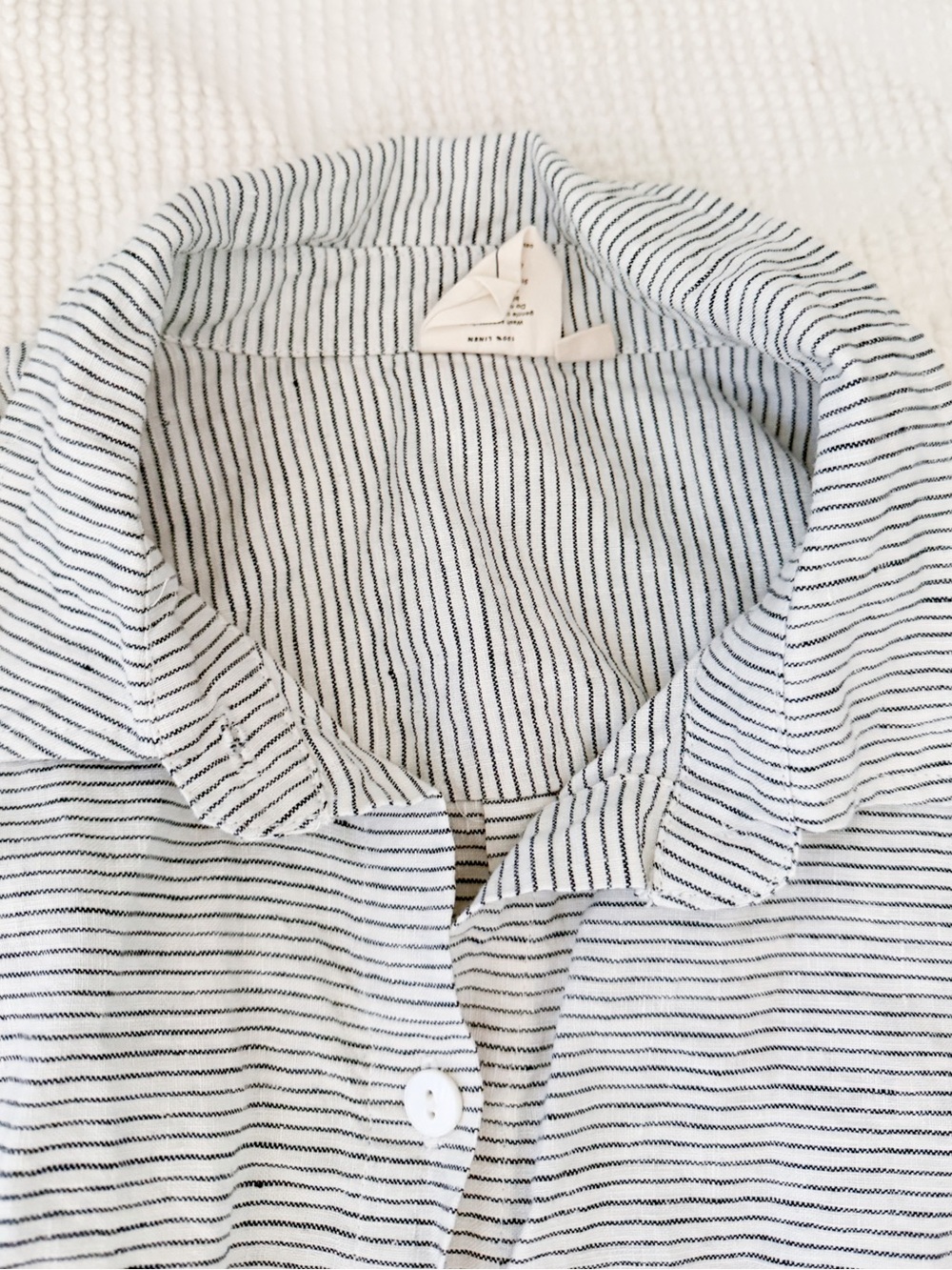 Deiji studios 03 set in stripe Linen Button Down Top Shorts Oversize Drapey - Picture 2 of 6